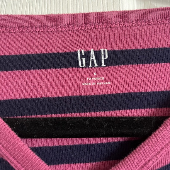 Pink and Navy blue striped long sleeve top - Picture 3 of 3
